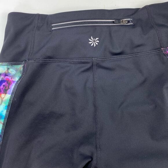 ATHLETA Floral Fade Ankle Leggings Reflective Black Multi Women’s XS 438834-00 - Picture 7 of 13